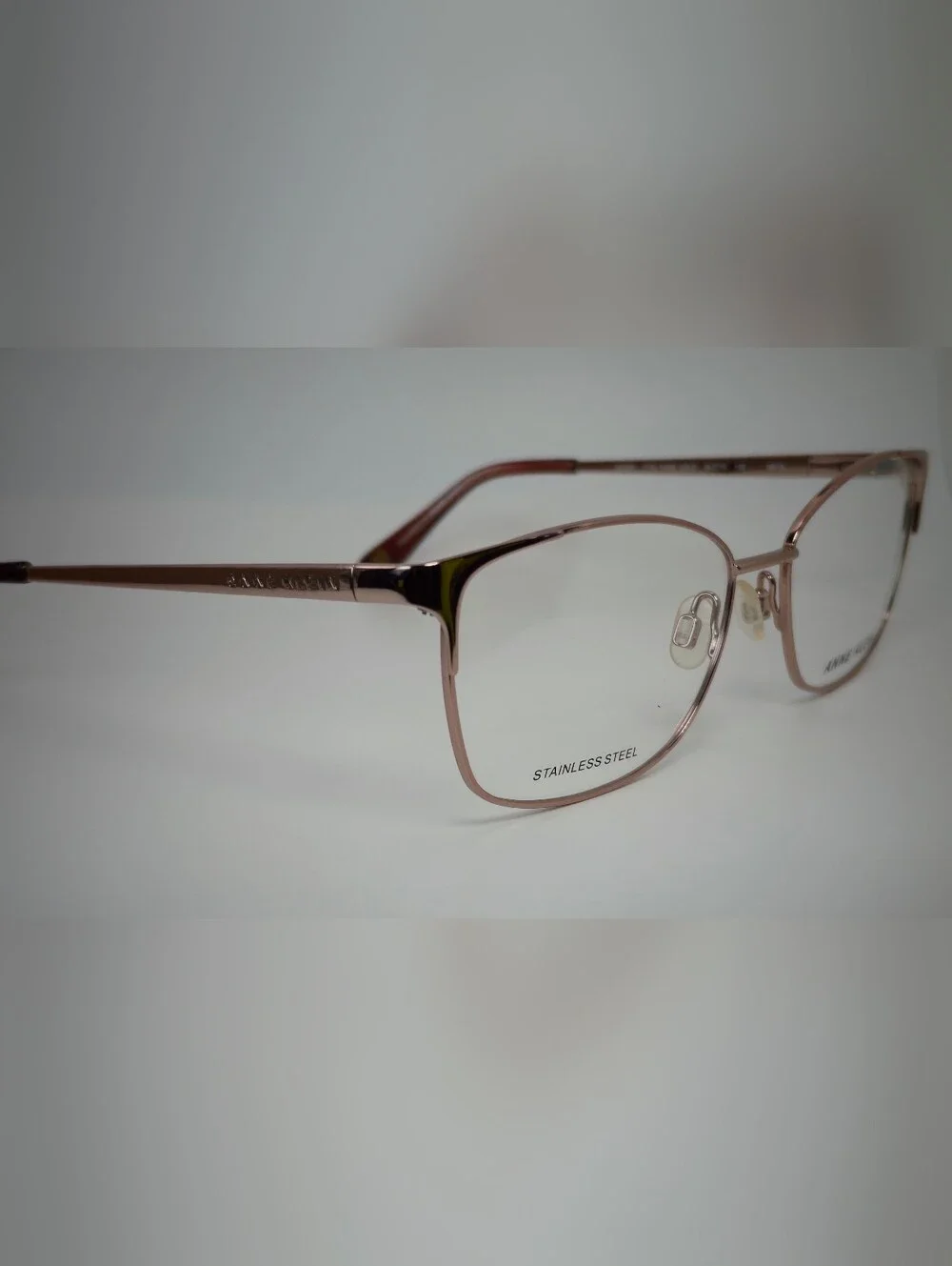 Anne Klein AK 5053. Rose Gold Cat-Eye Stainless Steel Glasses.